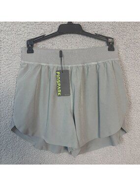 Pinspark Women's  Athletic Running Shorts Lined -Elastic Waist Gray Small NWT's.
